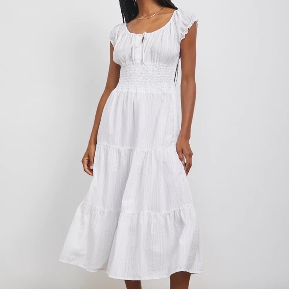 Rails Dresses & Skirts - Rails Daria Midi Dress- White Powder Stripe